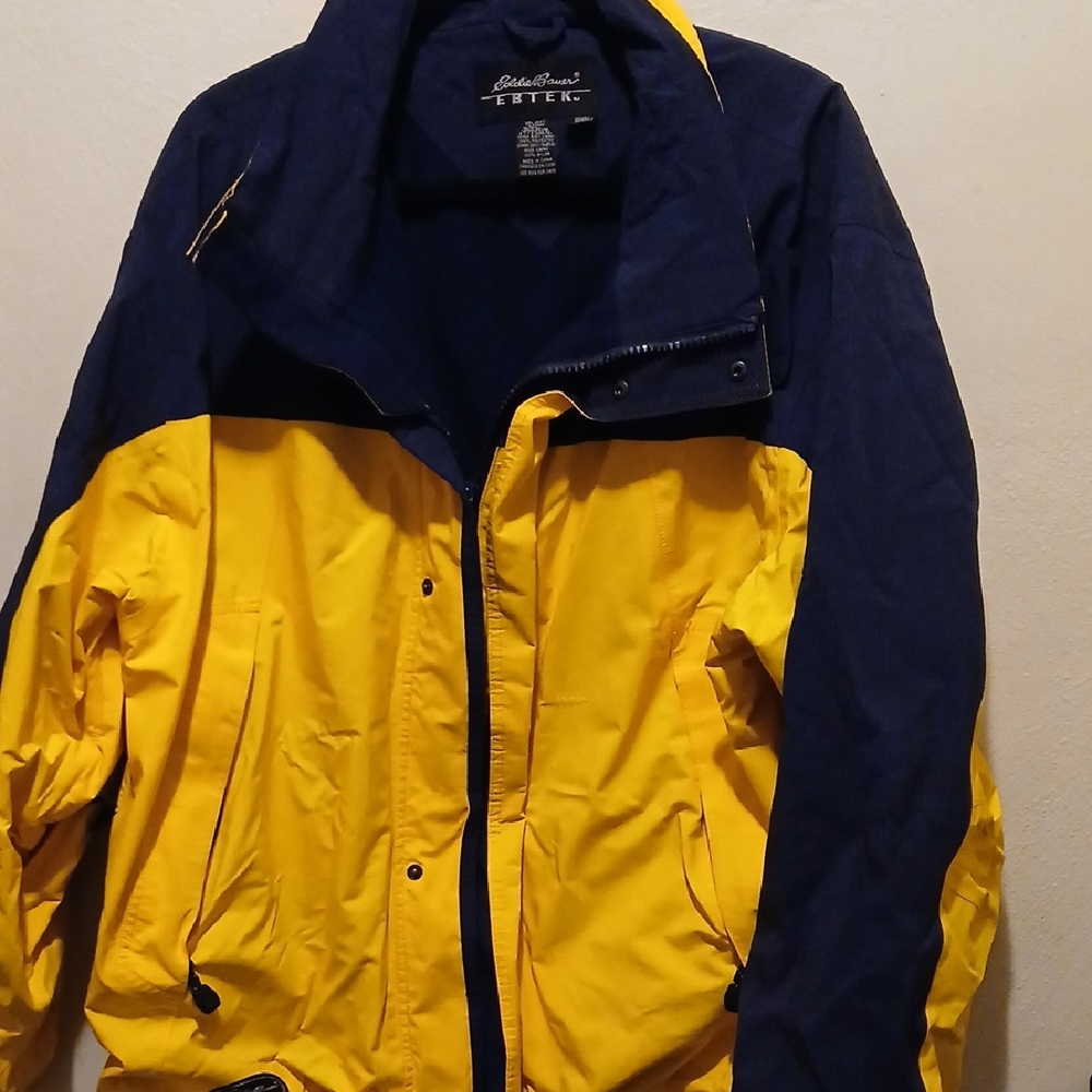 Eddie Bauer Yellow and Navy Windbreaker
